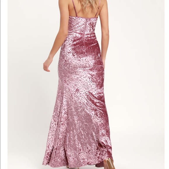 Simply Elegant Blush Pink Sequin Maxi - Picture 4 of 8